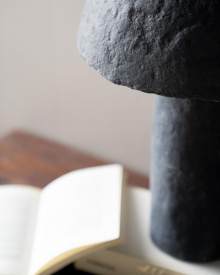 LAMPA DE MASA MUSHROOM - HARTIE - CENUSIU - 30(L) x 45(h) x 30(l) - Img 5