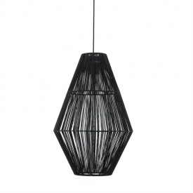 LAMPA SUSPENDATA SANT 2 - FIRE BUMBAC/METAL - NEGRU - 34(L) x 52(h) x 34(l)