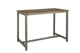 MASA BAR VENICE - LEMN DE TEC / METAL - NEGRU / MARO NATURAL - 160(L) X 110(H) X 90(L) CM