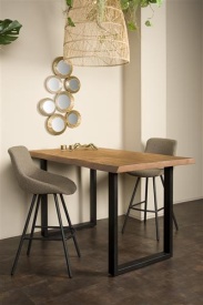 MASA DE BAR ULTIMO - LEMN DE SALCAM / METAL - NEGRU / NATURAL - 160(L) X 95(H) X 90(L) CM - Img 2