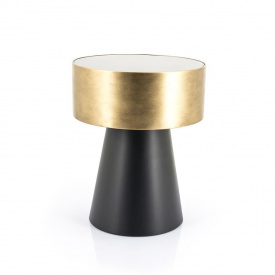 MASA DE CAFEA BUNGA MICA - DIN METAL - NEGRU / GOLD - Ø40 x 50(h)