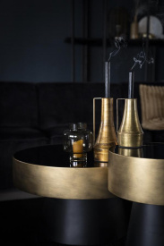 MASA DE CAFEA BUNGA MICA - DIN METAL - NEGRU / GOLD - Ø40 x 50(h) - Img 6