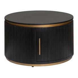 MASA DE CAFEA RIVELLO - LEMN DE MANGO / METAL - NEGRU / AURIU - 80(L) X 45(H) X 80(L) CM - Img 1