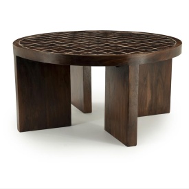 MASA DE CAFEA TILEDUP - LEMN DE MANGO SI CERAMICA - MARO - 70(L) x 70(l) x 35(h) - Img 2