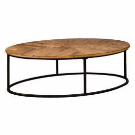 MASA DE CAFEA VIOLA - LEMN DE MANGO / METAL - NEGRU / MARO NATURAL - 135(L) X 40(H) X 75(L) CM