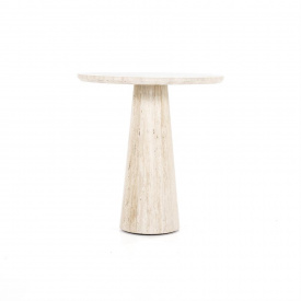 MASA DE DINING AIME - TRAVERTIN - BEJ - Ø70 x 75(h)
