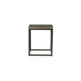 MASA LATERALA RICO - FIER SI MARMURA - NEGRU - 38(L) x 38(l) x 45(h) cm - Img 1