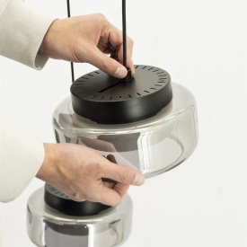 PIVOT - METAL SI STICLA - GRI - 22(L) x 22(l) x 165(h) - Img 5