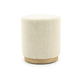 POUF AVAH MIC MANTZ - TESATURA SI FURNIR DIN LEMN DE PIN - BEJ - 41(L) x 41(l) x 44(h) cm