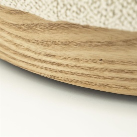 POUF AVAH MIC MANTZ - TESATURA SI FURNIR DIN LEMN DE PIN - BEJ - 41(L) x 41(l) x 44(h) cm - Img 3