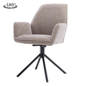 SCAUN AMARO - METAL / MATERIAL - NEGRU / BEJ - 64.5(L) X 88.5(H) X 60(L) - Img 1