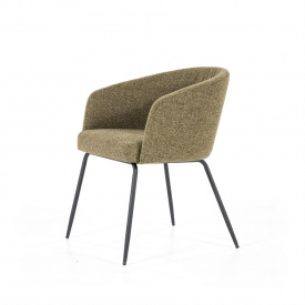 SCAUN ASTRID - METAL / LEMN / TESATURA 100% POLIESTER - VERDE ARMY BOUCLÉ - 60(L) x 76.5(h) x 60(l) - Img 2
