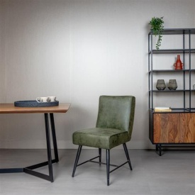 SCAUN BELMONTE CHEROKEE - METAL / MATERIAL - NEGRU / VERDE - 62(L) X 86(H) X 46(L) - Img 2