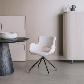 SCAUN CAMPO - METAL / MATERIAL - NEGRU / ALB - 58(L) X 82(H) X 58(L) - Img 2
