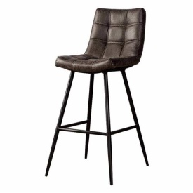 SCAUN DE BAR NAVARRA - METAL / MATERIAL / PLASTIC - NEGRU / ANTRACIT - 55(L) X 105(H) X 41(L)