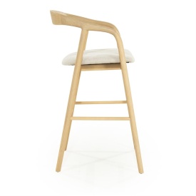 SCAUN DE BAR RAYVEN - LEMN DE FRASIN SI TESATURA - NATURAL - 55(L) x 62.5(l) x 104(h) cm - Img 9