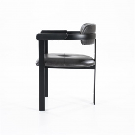 SCAUN MORRIS - PIELE /METAL - NEGRU - 60(L) x 78(h) x 57(l) - Img 3