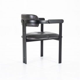 SCAUN MORRIS - PIELE /METAL - NEGRU - 60(L) x 78(h) x 57(l) - Img 8