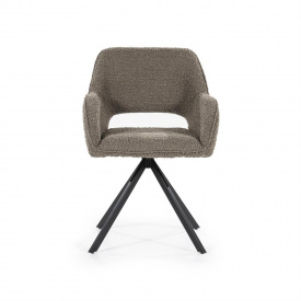 SCAUN PIVOTANT FABIO SPARK - METAL / LEMN / TESATURA 100% POLIESTER - BEJ - 56(L) x 85.5(h) x 58(l) - Img 5