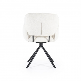 SCAUN PIVOTANT ROSALIN LUNA - METAL / LEMN / TESATURA 100% POLIESTER - ALB - 60.5(L) x 83.5(h) x 61(l) - Img 6