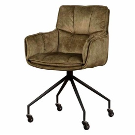 SCAUN PIVOTANT SARONNO - METAL / MATERIAL - NEGRU / VERDE - 60(L) X 88(H) X 63(L) - Img 1