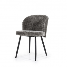 SCAUN RILEY AURORA - METAL / LEMN / TESATURA 100% POLIESTER - CENUSIU - 52.5(L) x 80(h) x 59.5(l)