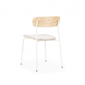 SCAUN SCHOOL - TESATURA / METAL / PLACAJ SI FURNIR DIN LEMN DE FRASIN [FSC] - CREM - 47(L) x 77(h) x 49.5(l) - Img 5