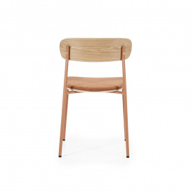 SCAUN SCHOOL - TESATURA / METAL / PLACAJ SI FURNIR DIN LEMN DE FRASIN [FSC] - TERACOTA - 47(L) x 77(h) x 49.5(l) - Img 6