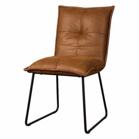SCAUN SEDA CHEROKEE - METAL / MATERIAL - NEGRU / CONIAC - 58(L) X 90(H) X 49(L)