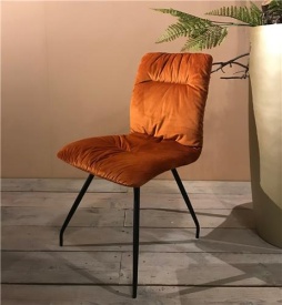 SCAUN ZAMORA - METAL / MATERIAL - NEGRU / CONIAC