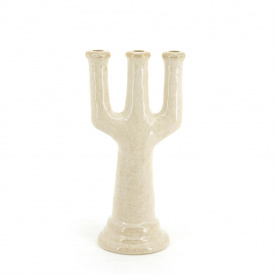 SUPORT LUMANARI BLIX MARE - CERAMICA - BEJ - 18.4(L) x 38.5(h) x 14.3(l) - Img 1