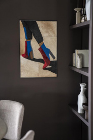 TABLOU PANTOFI CU TOC - LEMN/PANZA - MULTICOLOR - 52(L) x 77(h) x 2(l) - Img 6