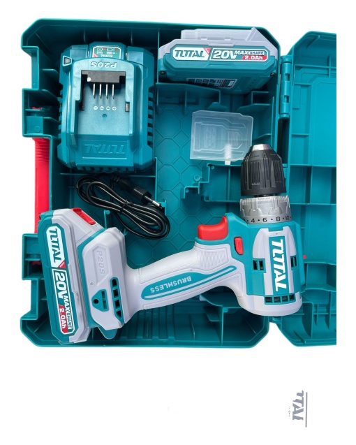 Masina de gaurit TOTAL cu acumulator 20V-2.0AH LI-ION 2 acumulatori si incarcator