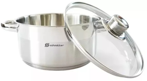 Oală inox Schmitter 28x18 cm, 11L – Oală de gătit din inox cu capac, compatibilă cu toate sursele de căldură