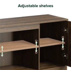 Comodă TV Zinus Bennett 147x40x60 cm – Stil Rustic Maro, Soft-Close, Spații Depozitare Living
