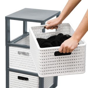 ROTHO COUNTRY Etajeră de baie 37 X 32 X 71CM Culoare gri si verde - Img 3