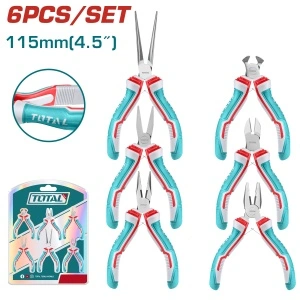 Set 6 Mini-Clești de Precizie 4.5" (115mm) Total Industrial THT1K0511