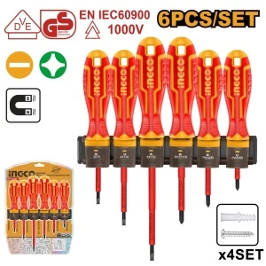 Set 6 şurubelniţe izolate pentru electricieni – siguranță izolate la 1000 V