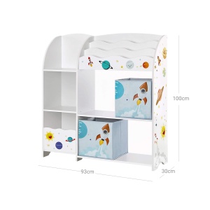 Songmics GKR42WT Raft Organizator Jucării pentru Copii – Raft Funcțional și Spațios 93 x 30 x 100 cm - Img 3
