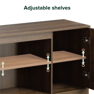 Zinus Bennett Comoda tv ,stil rustic, maro, soft-close - Img 3