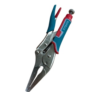 Clește patent autoblocant Total 210 mm – vârf lung, oțel Cr‑Mo, mâner antiderapant - Img 1