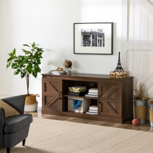 Comodă TV Zinus 147×67×40 cm – maro rustic, uși/sertare soft-close - Img 4