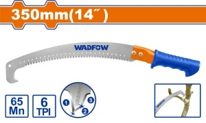 Fierăstrău Tăiere Crengi cu Cârlig 14" 350mm, Oțel 65Mn, Compatibil Tijă Extensie, Wadfow WHW8G14