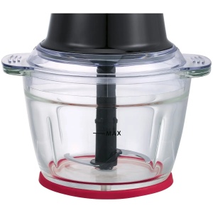 Mini tocator electric Mandine MMC500-21, 500W, vas de sticla 1L, lama dubla din otel, Negru - Img 3