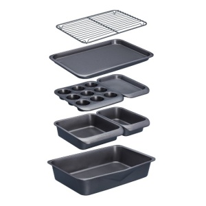 Set 7 tavi pentru copt stivuibile ,fabricate din otel carbonat - Img 1