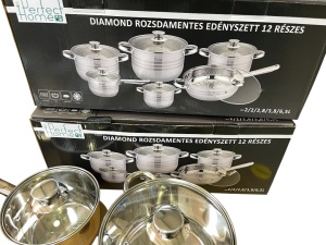 Set oale inox 12 piese Perfect Home De Luxe – compatibil inducție, cu capace sticlă - Img 4