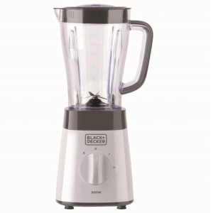 Blender Black & Decker BXJB500E – 500 W, 1.5 L, 2 trepte de viteză, alb/gri - Img 1