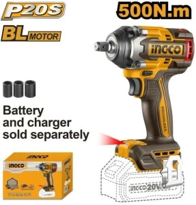 Cheie de impact brushless INGCO CIWLI20501, 20V, 1/2 inch, 500 Nm