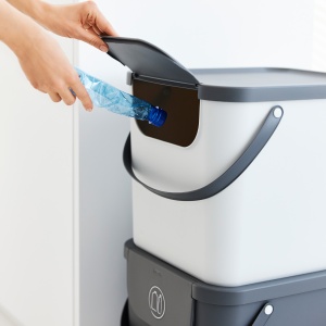 Rotho Albula 40L – Coș Selectiv Reciclare / Rufe / Depozitare Detergent – Plastic Reciclat, Capac & Mânere - Img 4