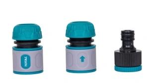 Set Conectori Rapid Total THWS030301 – 3 Bucăți, 1/2" cu Stop Apă și Adaptor 3/4"